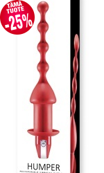 Humper Silicone Butt Beads Vibrator, punainen