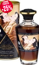 Shunga Warming Oil, creamy love latte, 100 ml